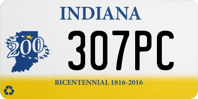 IN license plate 307PC