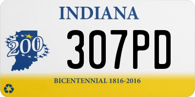 IN license plate 307PD