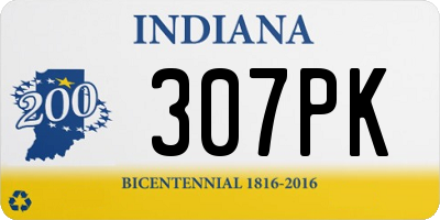 IN license plate 307PK