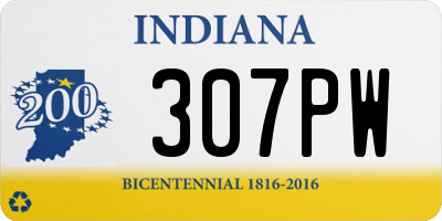 IN license plate 307PW