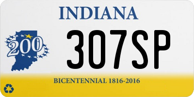 IN license plate 307SP