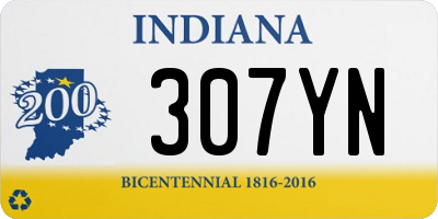 IN license plate 307YN