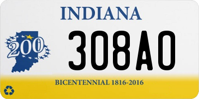 IN license plate 308AO