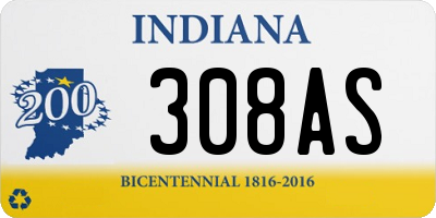 IN license plate 308AS