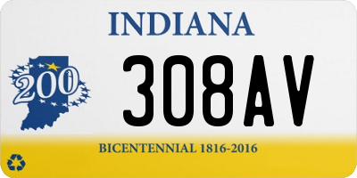 IN license plate 308AV