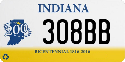 IN license plate 308BB