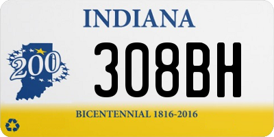 IN license plate 308BH