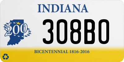 IN license plate 308BO