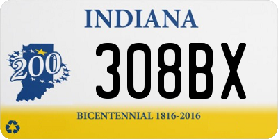 IN license plate 308BX