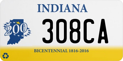 IN license plate 308CA