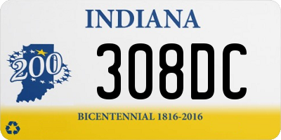 IN license plate 308DC