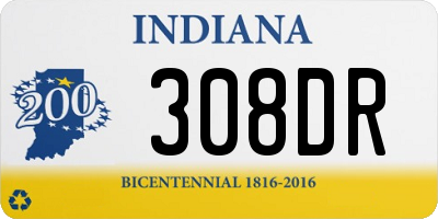 IN license plate 308DR