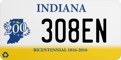 IN license plate 308EN