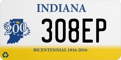 IN license plate 308EP