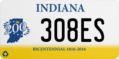 IN license plate 308ES