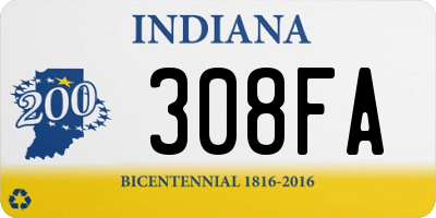 IN license plate 308FA