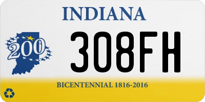 IN license plate 308FH