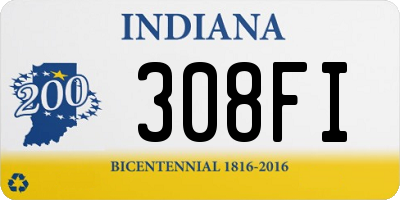 IN license plate 308FI