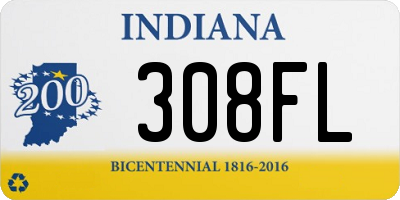 IN license plate 308FL