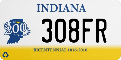 IN license plate 308FR