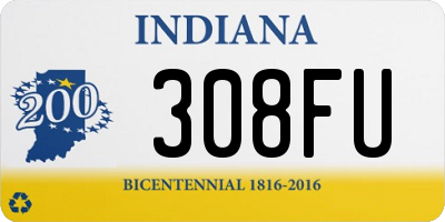 IN license plate 308FU