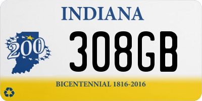 IN license plate 308GB