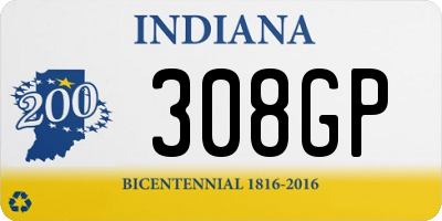 IN license plate 308GP