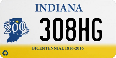 IN license plate 308HG