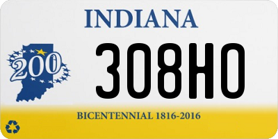 IN license plate 308HO