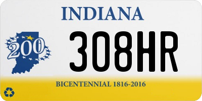 IN license plate 308HR