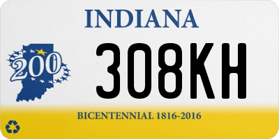 IN license plate 308KH