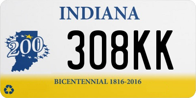 IN license plate 308KK