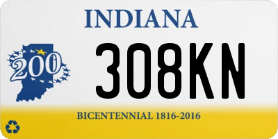 IN license plate 308KN