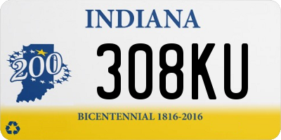 IN license plate 308KU