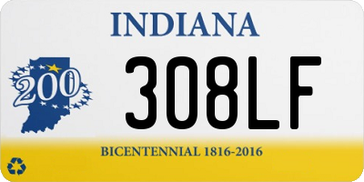 IN license plate 308LF