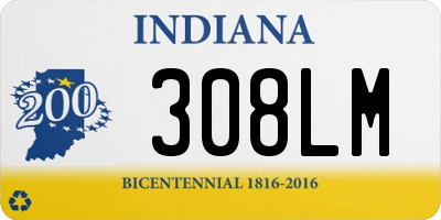 IN license plate 308LM