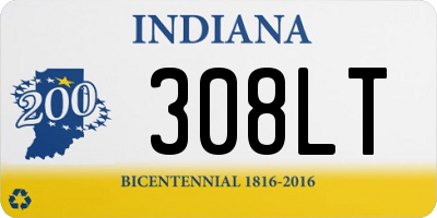 IN license plate 308LT