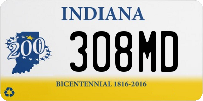 IN license plate 308MD