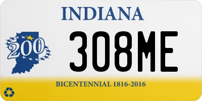 IN license plate 308ME