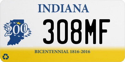 IN license plate 308MF