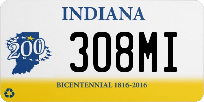 IN license plate 308MI