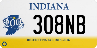 IN license plate 308NB