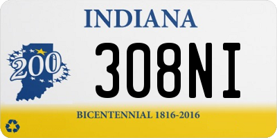 IN license plate 308NI