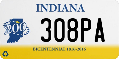 IN license plate 308PA