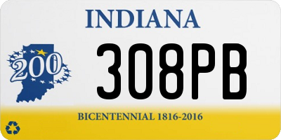 IN license plate 308PB