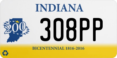 IN license plate 308PP