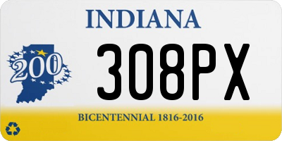 IN license plate 308PX