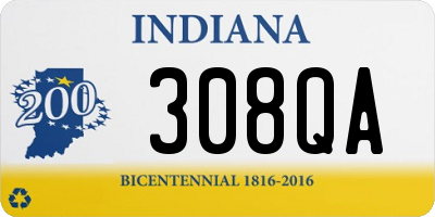 IN license plate 308QA