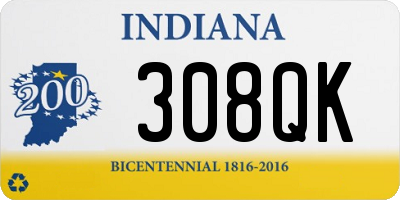 IN license plate 308QK