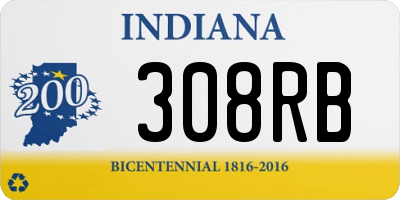 IN license plate 308RB